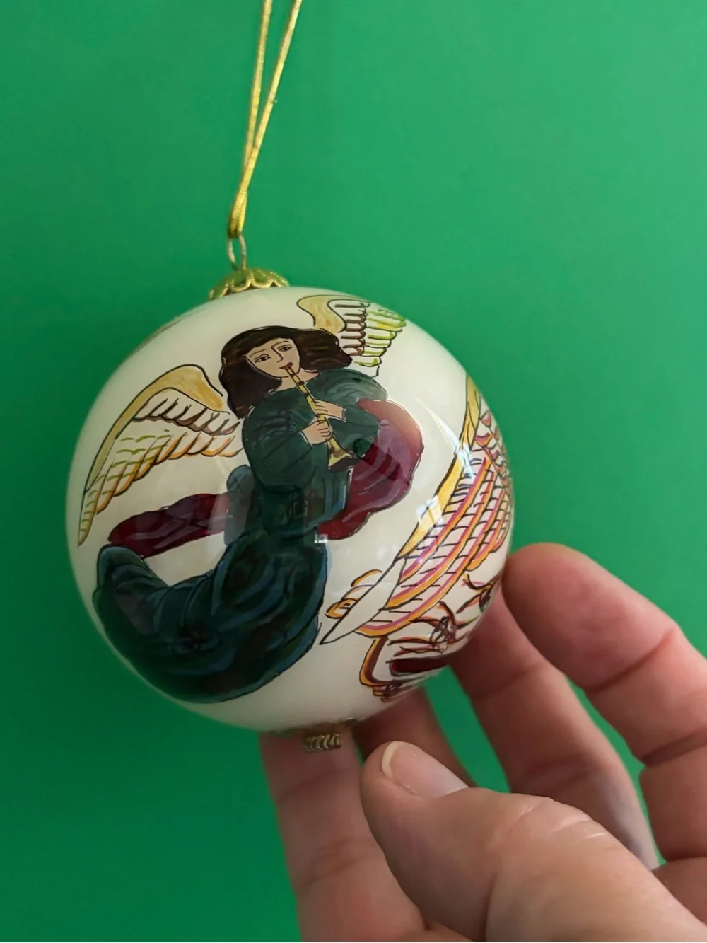 Pier 1 Li Bien Hand-Painted Holiday Ornament Set 4